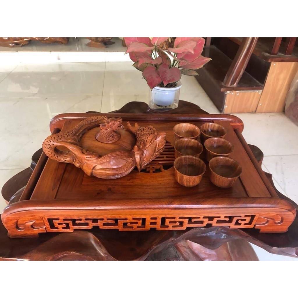 Khay Trà Quấn Thư Gỗ Hương, Kích Thước 45x27x7cm Dùng Trong Phòng Khách