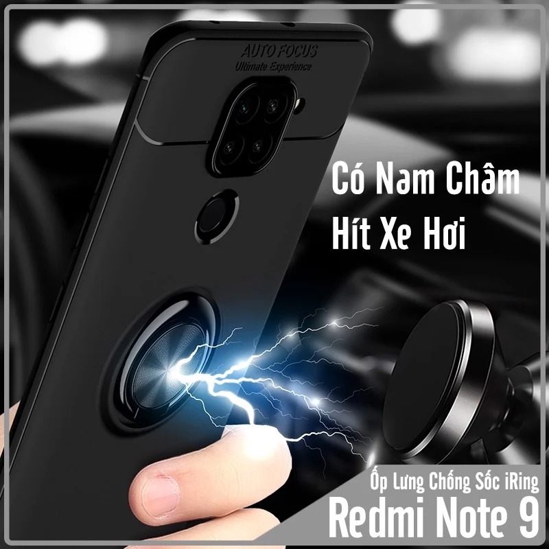 Ốp lưng cho Xiaomi Redmi Note 9 - Redmi 10X 4G chống sốc iRing Auto Focus - hàng nhập khẩu