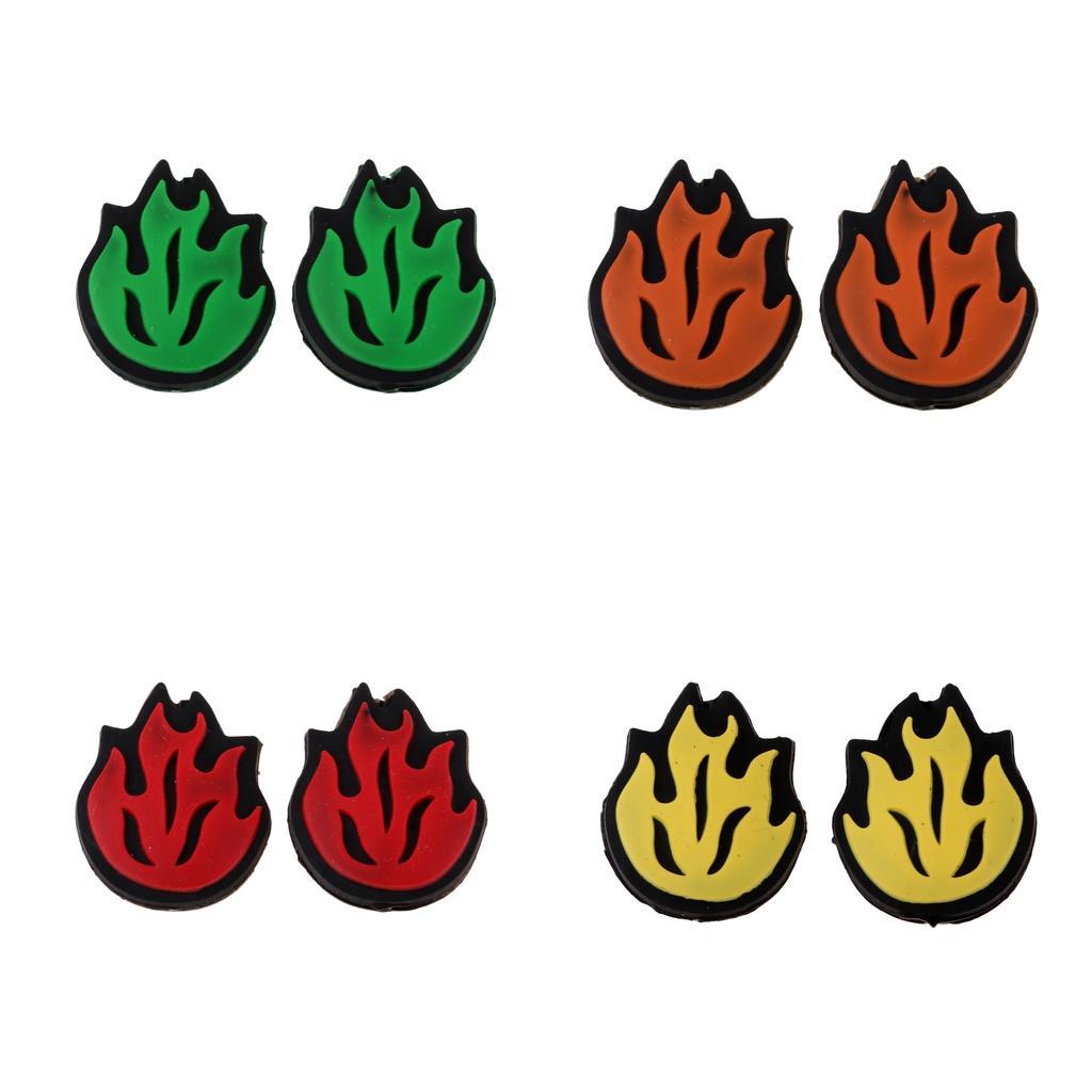 2 Piece Silicone Flame Tennis Racket Shock Absorber Shockproof Damper Red