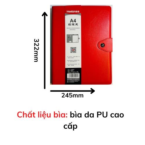 Bìa file kẹp tài liệu văn phòng A4 HEETON bìa da cao cấp có kèm máy tính Q8839