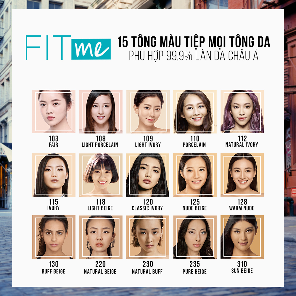 Kem Nền Mịn Nhẹ Kiềm Dầu Fit Me Maybelline New York Matte Poreless Foundation 30ml