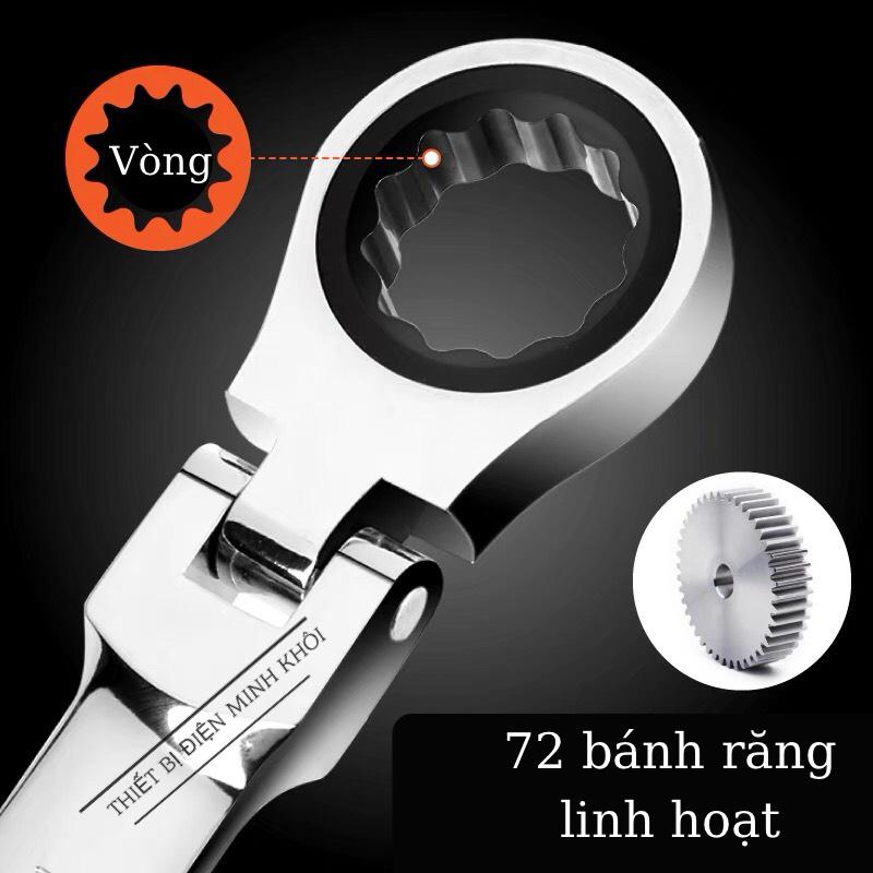 Bộ Cờ Lê Đa Năng Tự Động Gật Gù 7 Chi Tiết Linh Hoạt Hàng Cao Cấp, bộ cà lê vòng miệng tự động, cổ gật gù sua xe