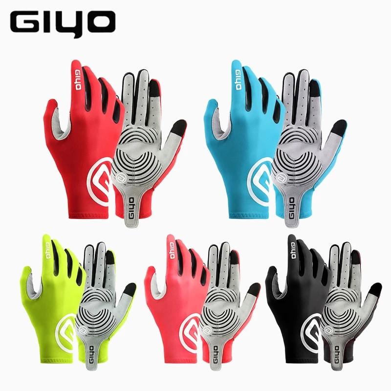 Giyo găng tay đạp xe toàn bộ ngón tay găng tay chống trượt dài mtb găng tay xe đạp lycra vải găng tay thiết bị đạp xe Color: Black Size: XL