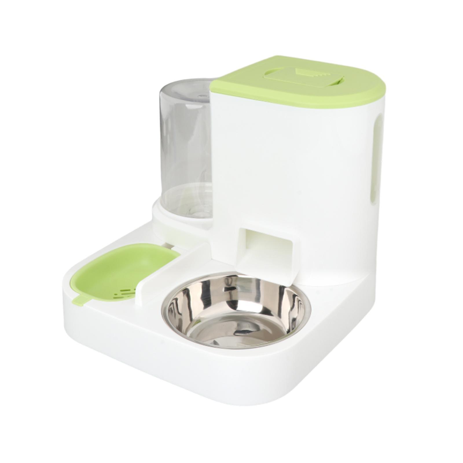 Automatic Pet Feeder Waterer Eating and Drinking Bowl Stable Base, Food Container Cat Feeder and Water Dispenser for Indoor Cats Bunny Kitten
