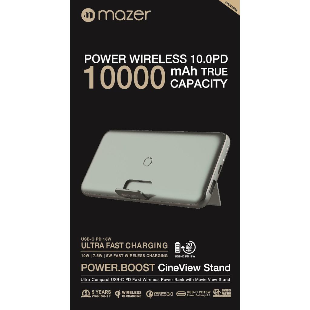 Pin Sạc Không Dây Mazer POWER.BOOST AIR.STAND 10000mAh (10W/QC3.0/PD18W) hàng chính hãng