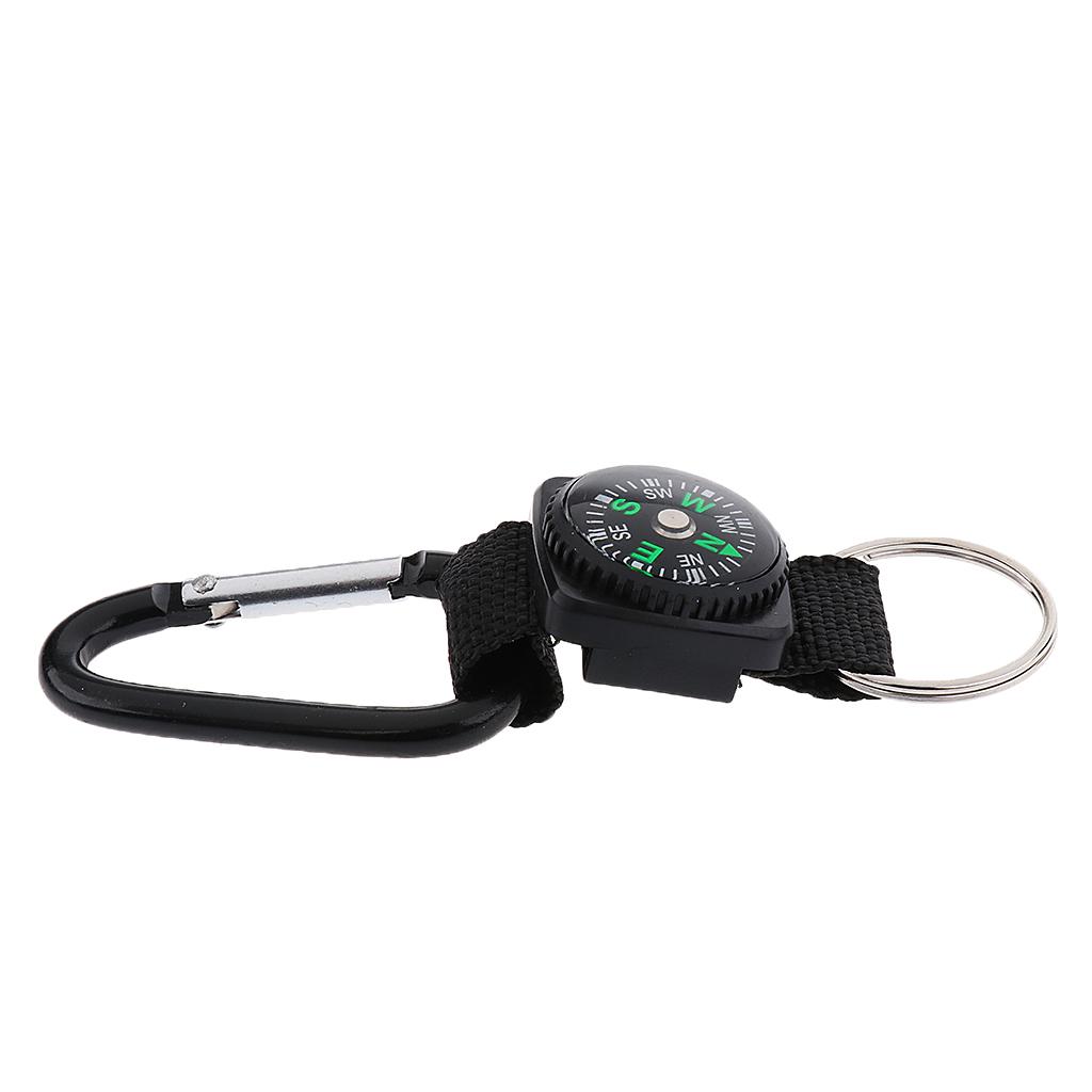 Portable Outdoor Climbing D-Ring Carabiner Hook Compass Key Ring