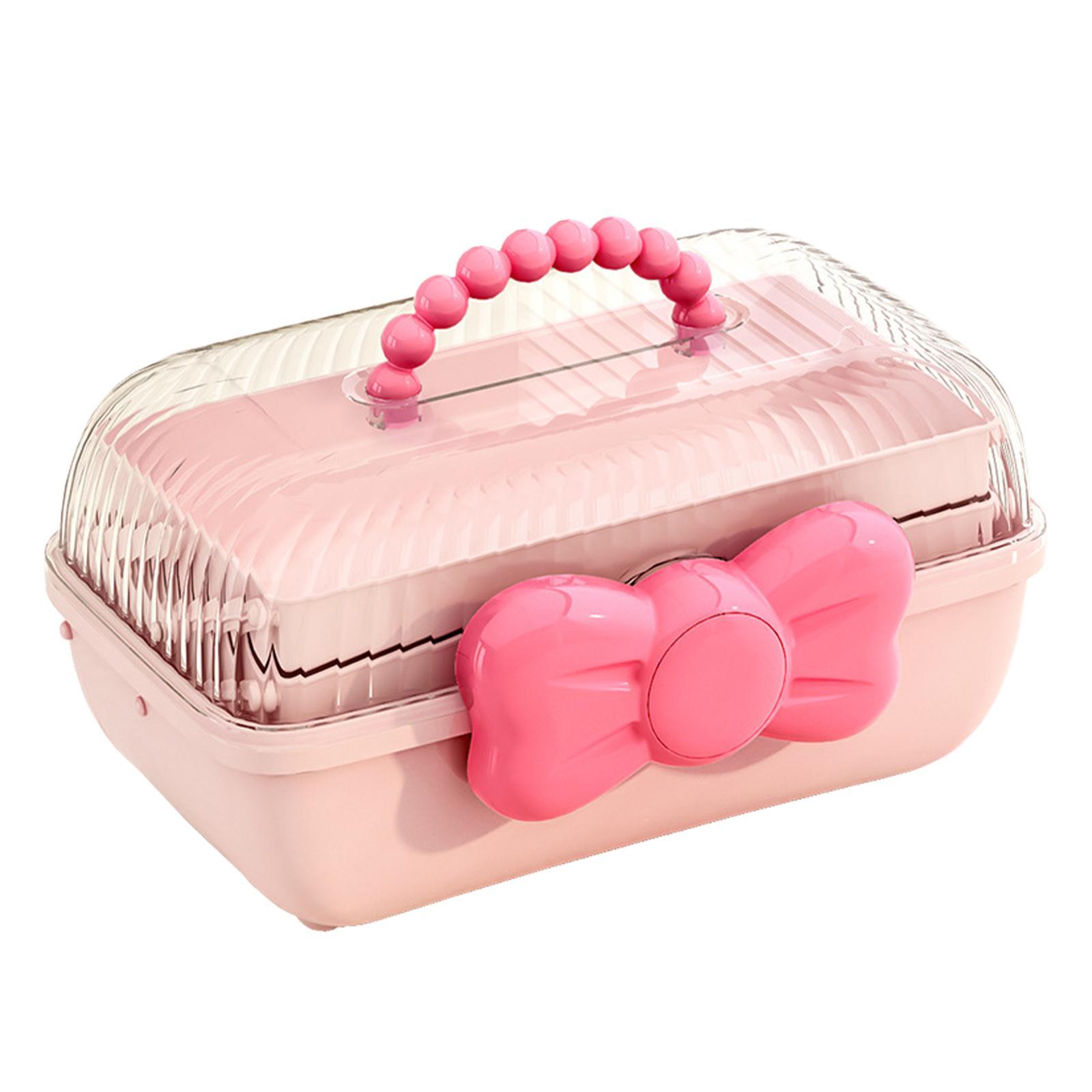 Girl Hair Accessories Storage Box Portable for Hair Pins Hair Bows Necklaces