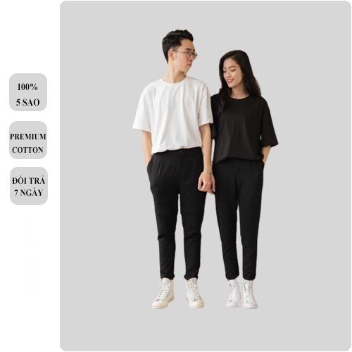 Hình ảnh Áo Thun Trơn Tay Lỡ DEVIL STORE Chất Cotton Co Giãn Cổ Tròn Áo Thun Basic Form Rộng Nam Nữ Phông Trơn Oversize