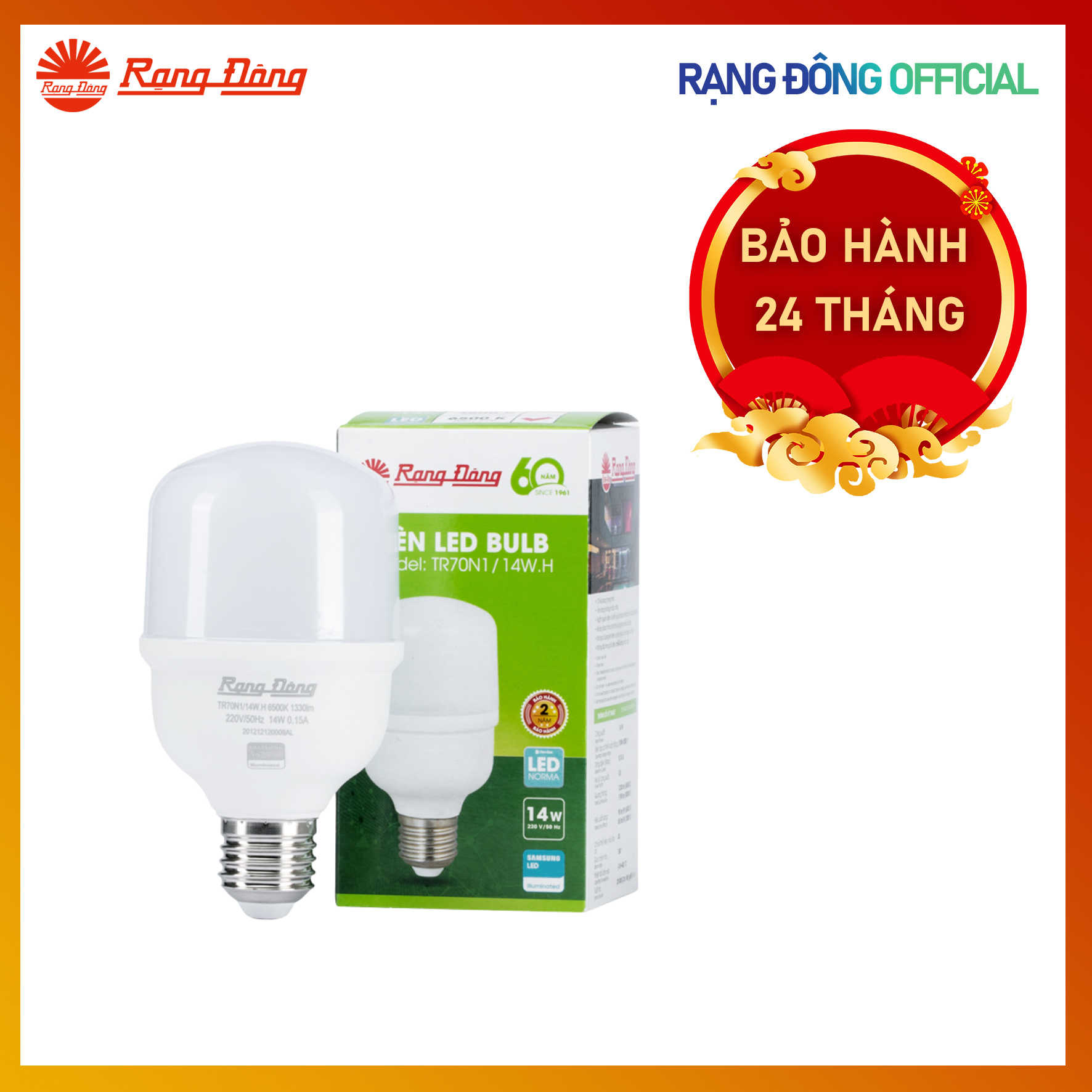 Combo 3 Bóng đèn LED Bulb 14W Model: TR70N1 14W