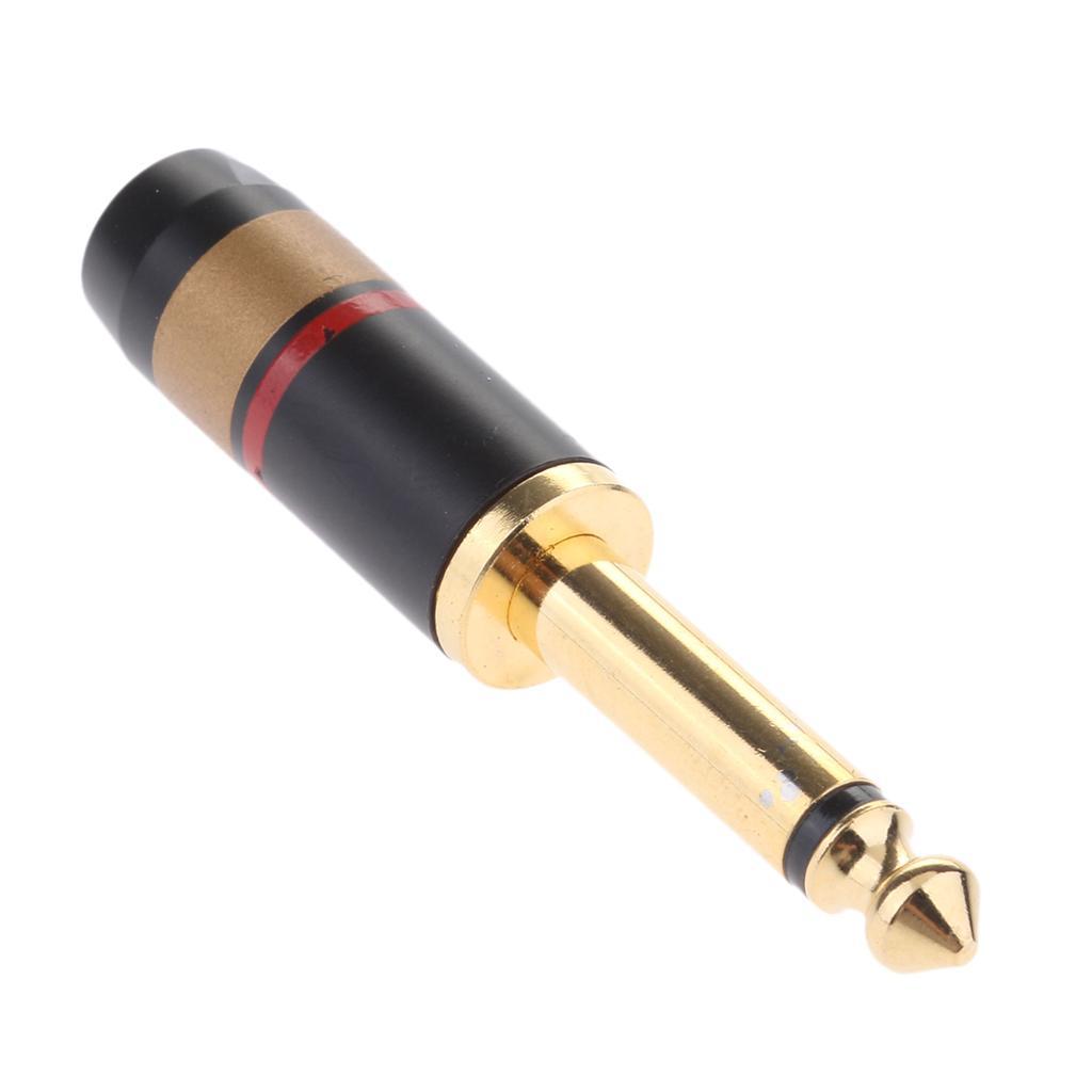 6.35mm Male 1/4inch MONO Plug Audio Cable Adapter Adaptor Jack Converte red