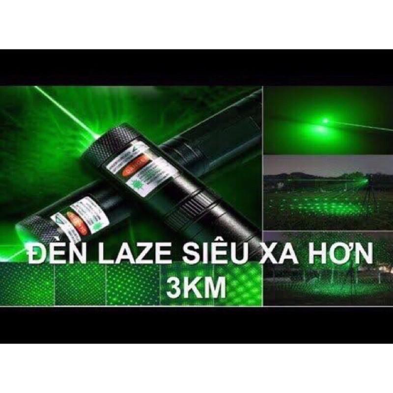 ( fee Síp) Combo đèn chiếu tia laser 303 (đèn + sạc + pin 4800mAh) - bút lazer tia sáng xanh