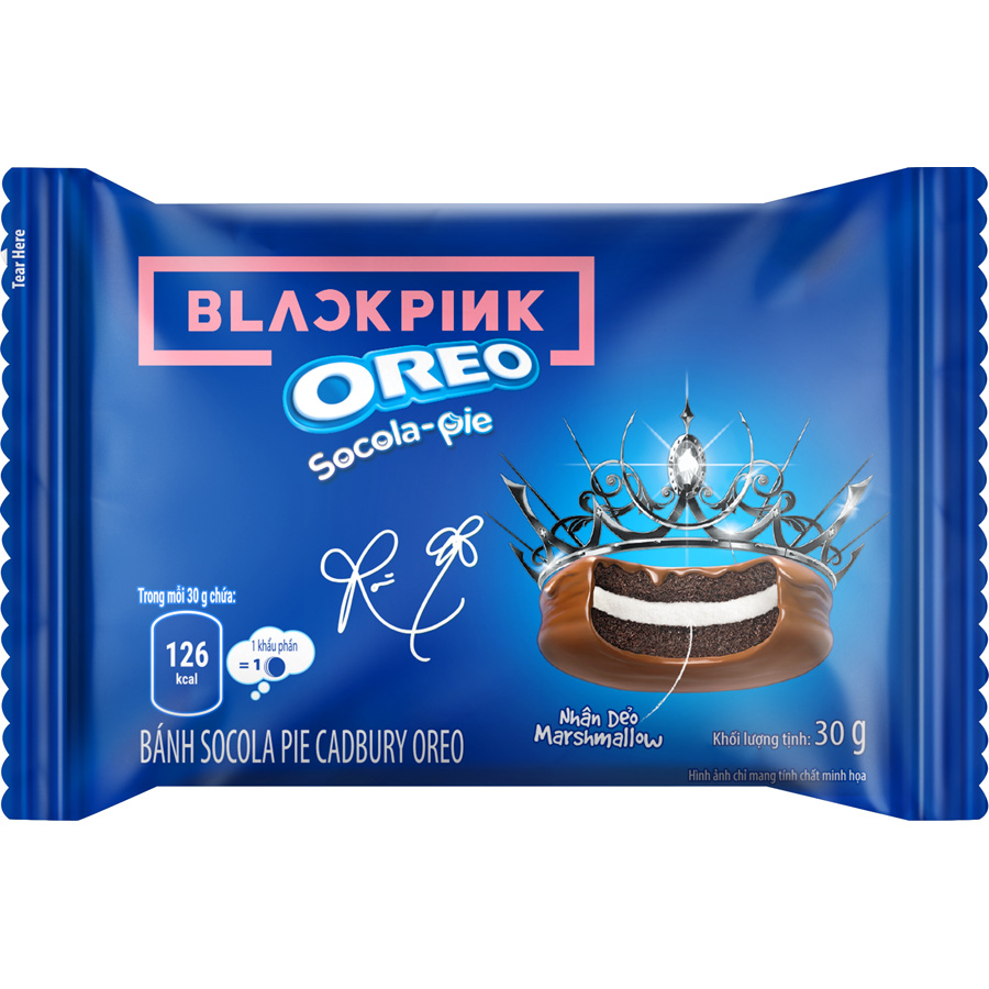 [Limited Edition] Combo 2 hộp Bánh OREO Pie BLACKPINK vị Marshmallow 2x180g (Tặng kèm 2 thẻ hình BLACKPINK)