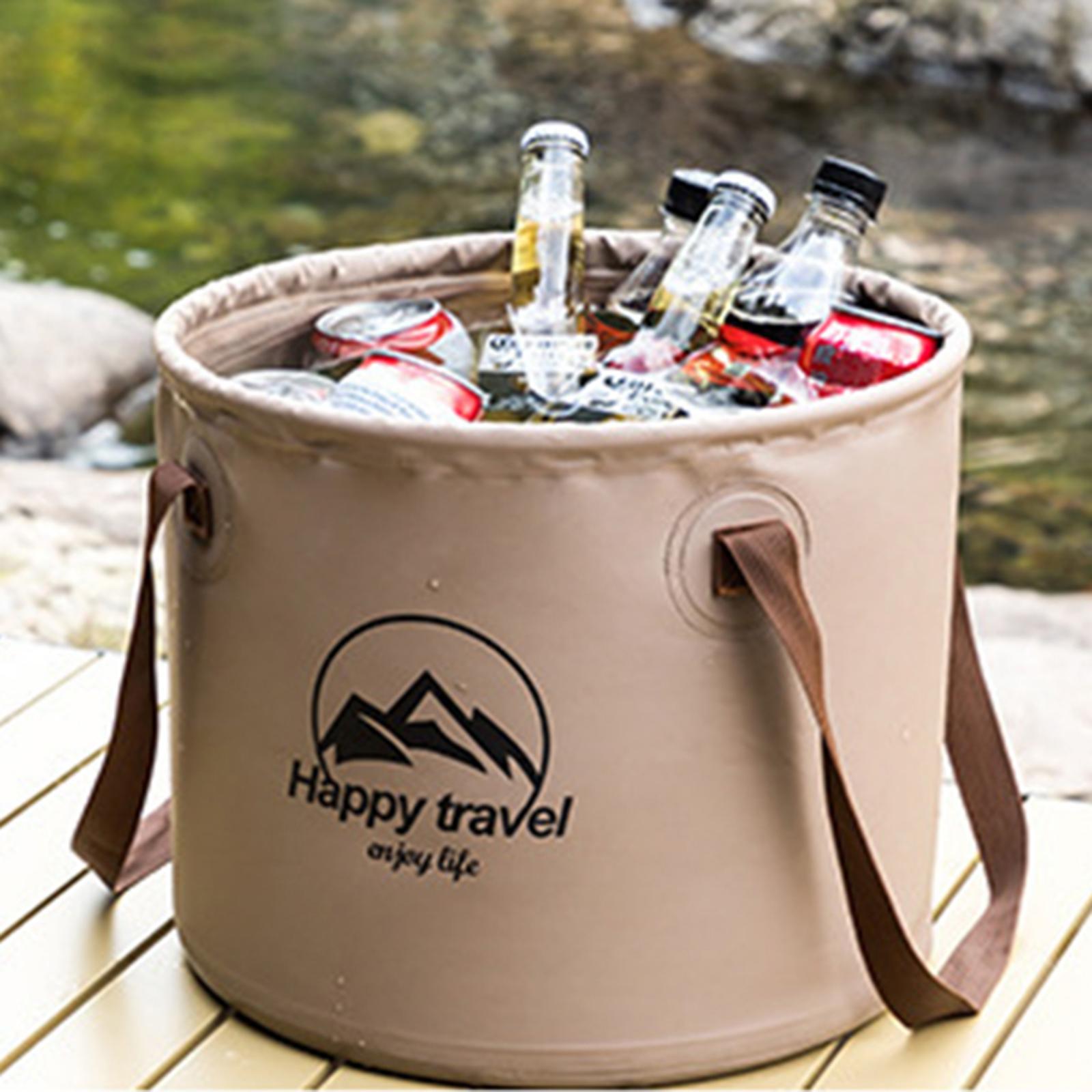 5 Gallon Collapsible Bucket Portable Fishing Bucket Wash Basin for Camping Outdoor Car Washing