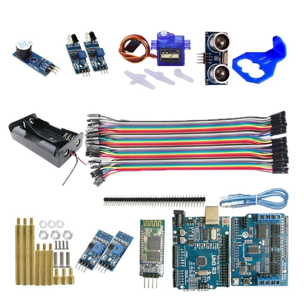 Robot Project Super Starter Kit with R3 Control Board, SG 90 Servo, Ultrasonic Sensor,Infrared Obstacle Avoidance Module for DIY