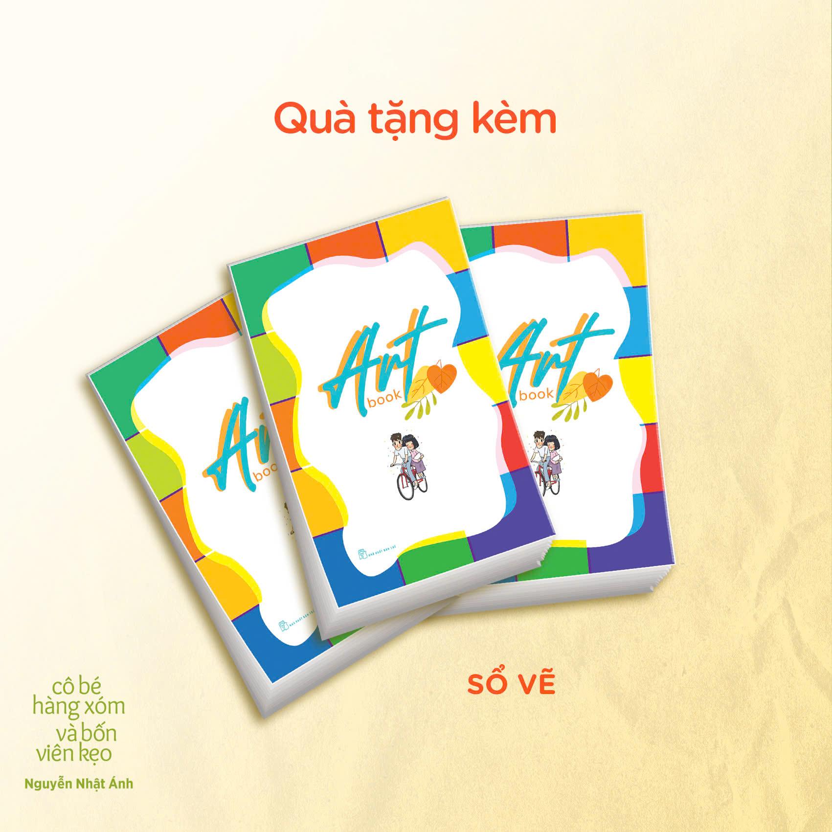 Sách Nguyễn Nhật Ánh - Cô Bé Hàng Xóm Và Bốn Viên Kẹo - Bìa Cứng - Tặng Kèm Random 1 Trong 4 Mẫu Bookmark + Sticker + Sổ Vẽ