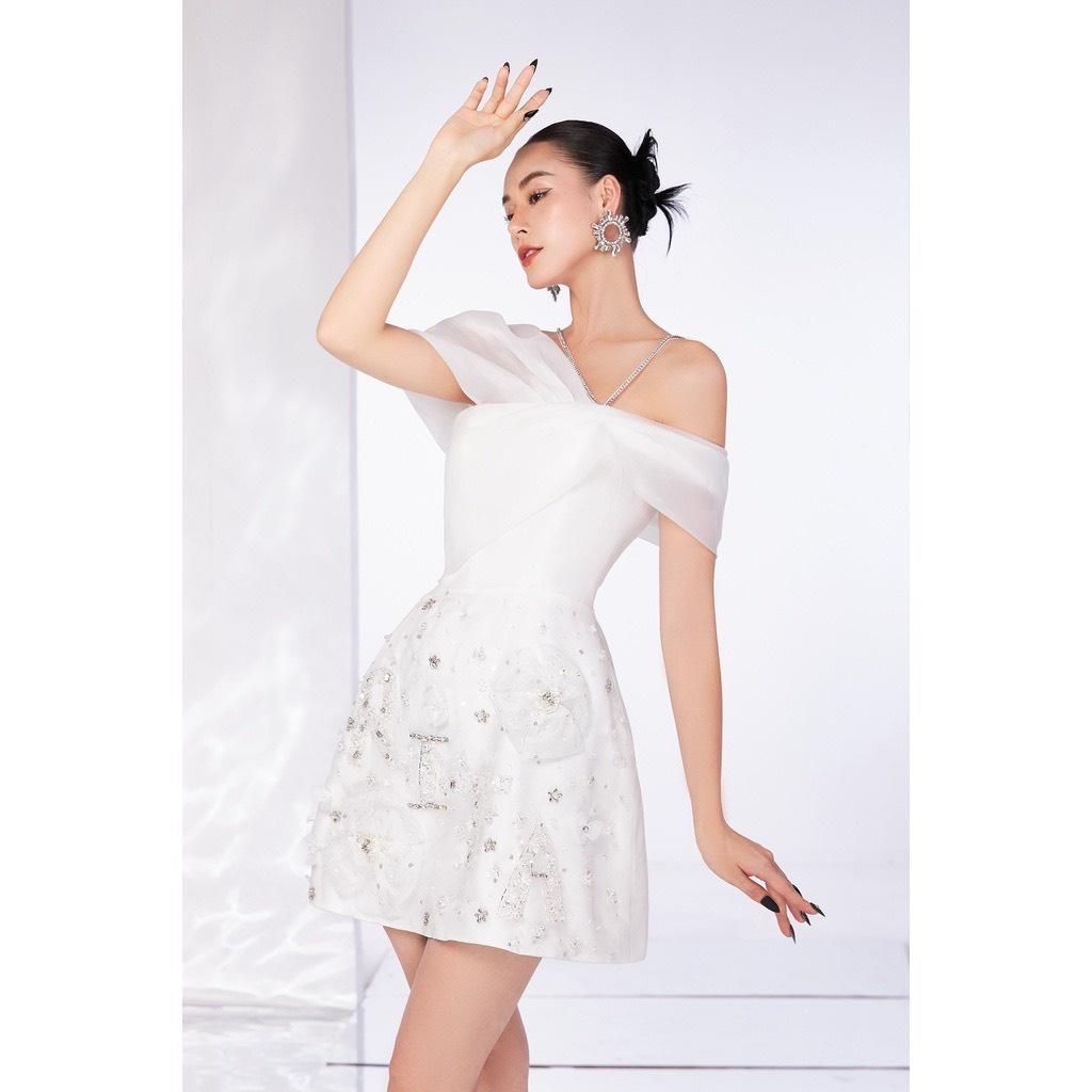 Đầm Voan Gala Garments Màu Trắng - Đính Đá