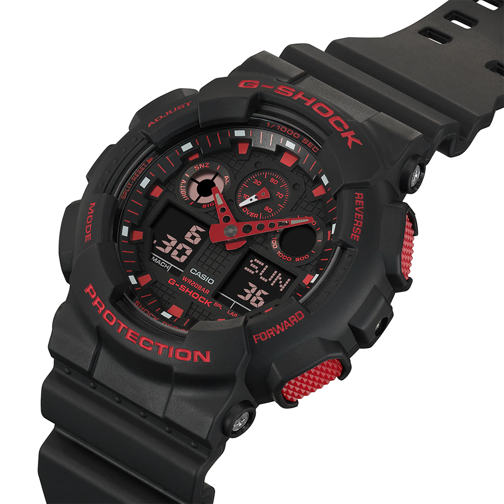 Đồng hồ nam dây nhựa Casio G-Shock chính hãng Anh Khuê GA-100BNR-1ADR (51mm)