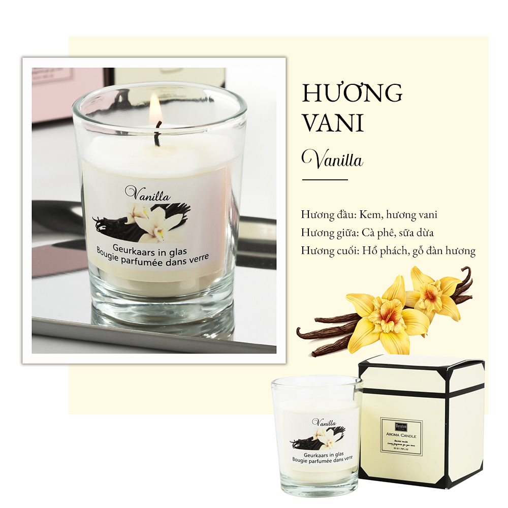 Nến thơm trang trí phòng 50G sáp đậu nành không khói hương thơm aroma tự nhiên làm quà tặng bạn bè người thân