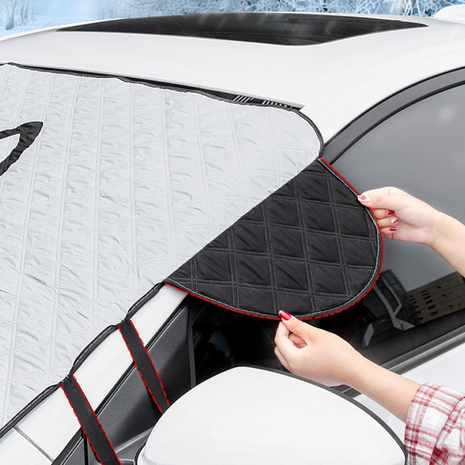 Car Windshield Snow Cover Windscreen Cover Waterproof Frost Snow Ice Dust Water Resistant Front Window Automotive Cover for Van SUV