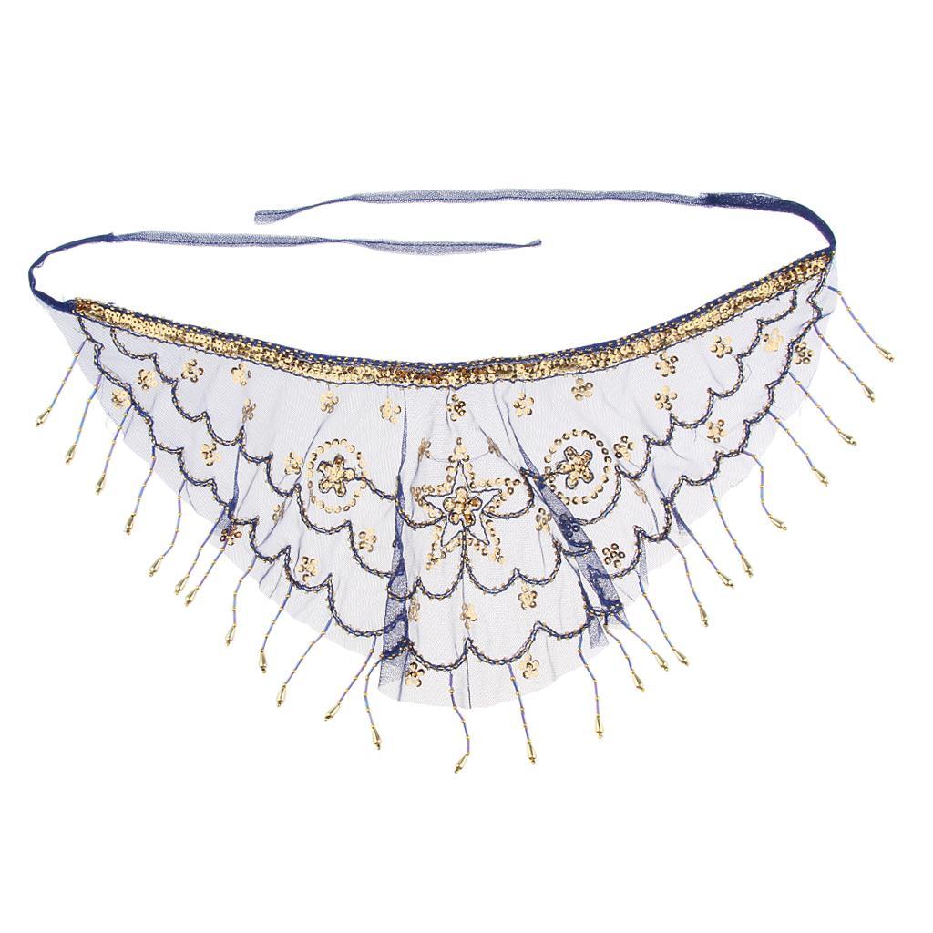 2 Lady Belly Dance Beaded Sequins Face Halloween Costume Accessory