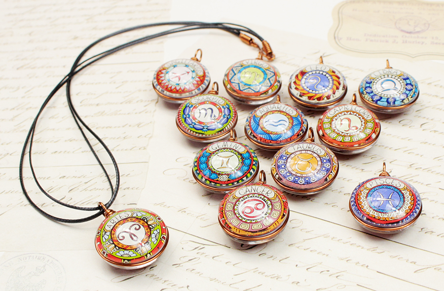 Dây chuyền 12 cung hoàng đạo Zodiac màu sắc tươi sáng 06647-MDC0012