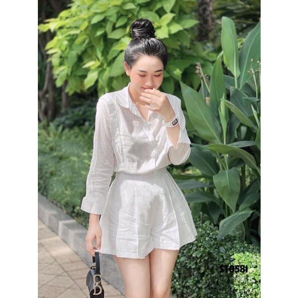 Set sơ mi đũi trắng - mùa hè đi biển
