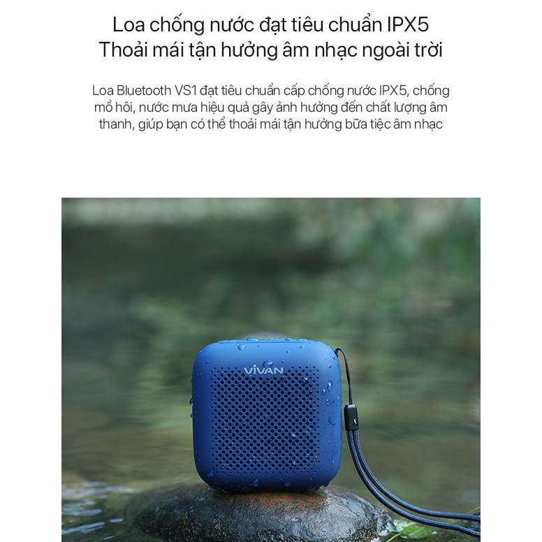 Loa Bluetooth TWS 5.0 VIVAN Chống Nước IPX5, Công Suất 5W, Dung Lương Pin 1800mAh Nghe Nhạc Cực Đã - Hàng Chính Hãng