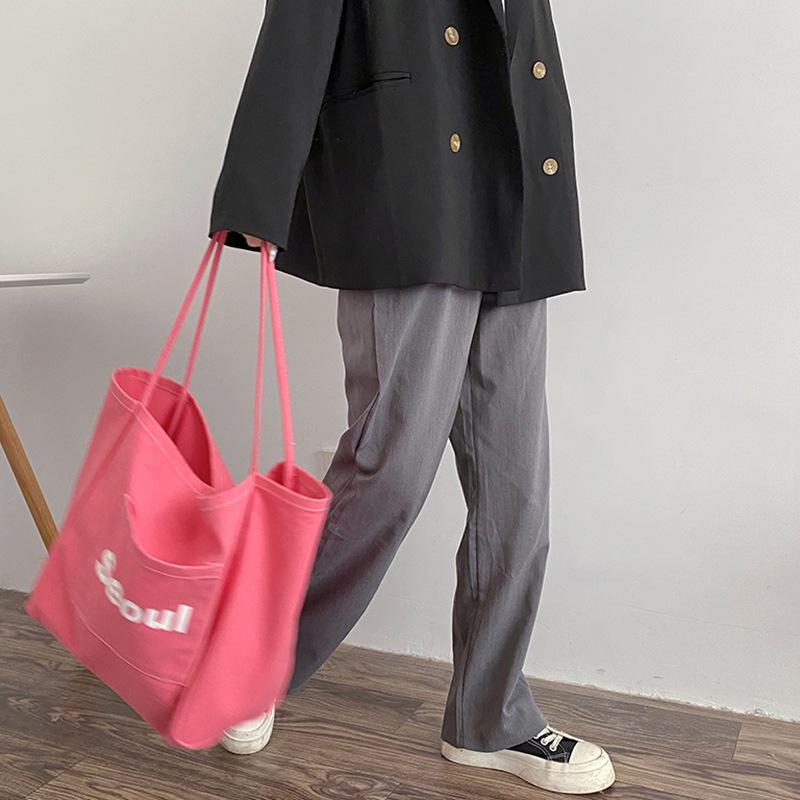 Hylhexyr Đeo Vai Nữ Túi Xách Tay Công Suất Lớn Thường Ngày Hobo Túi Chữ Schoolbag Đơn Giản Vải Shop Túi Tote