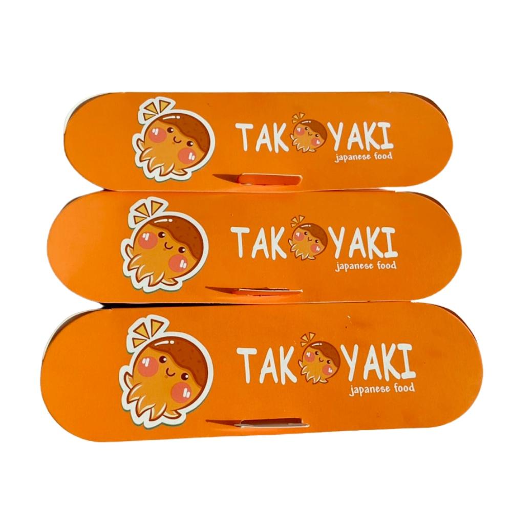 Hộp Giấy Đựng Bánh Takoyaki 500 cái Dày 300gsm (Loại 4 Viên/ Hộp - Khuôn 14 Lỗ)