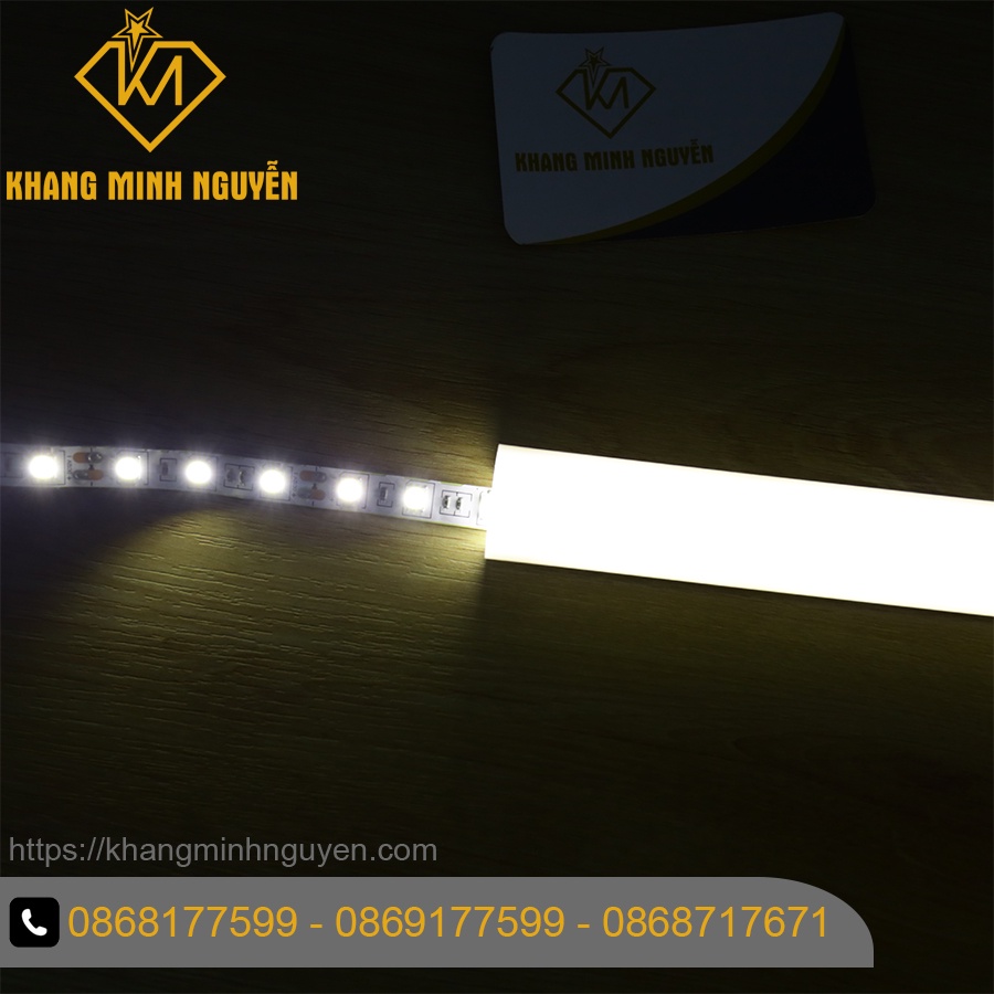 Ống Silicon 1616 định hình đèn led dây lắp nổi chuyên dụng cho thì công nội thất, trần thạch cao