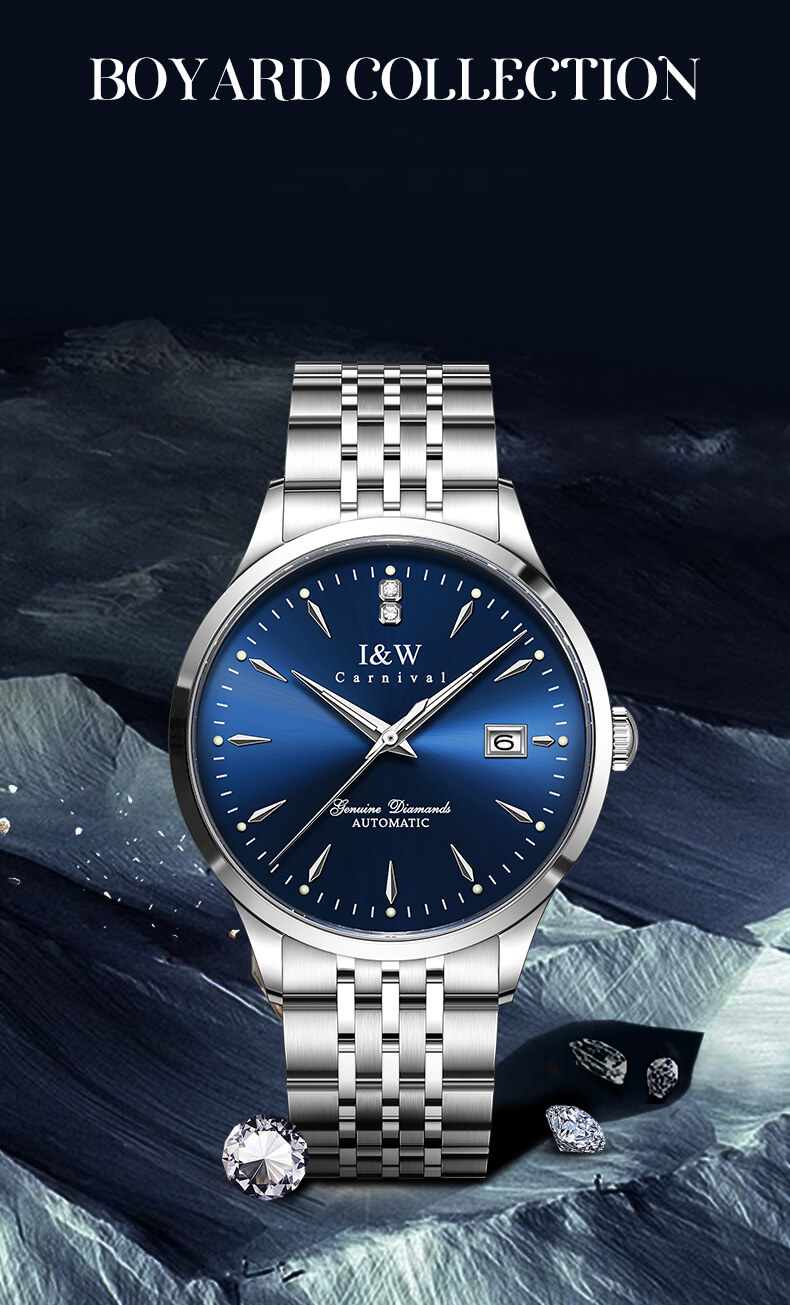 Đồng hồ nam chính hãng IW Carnival  IW731G-1 ,kính sapphire,chống xước,chống nước 50m,Bh 24 tháng,máy cơ (automatic)