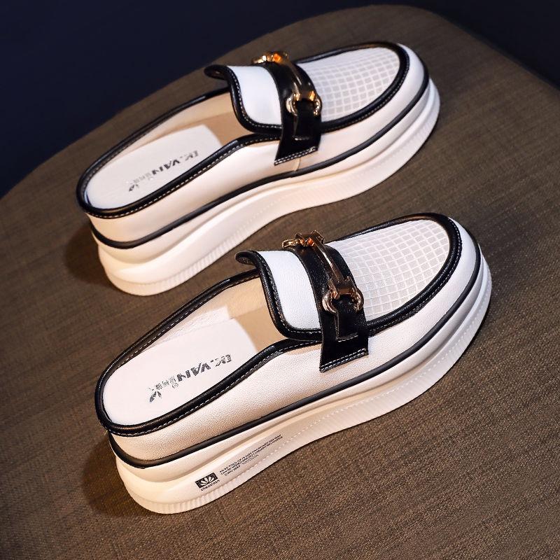 Dép Bít Mũi Đế Dày Tăng Chiều Cao Thời Trang Cho Nữ