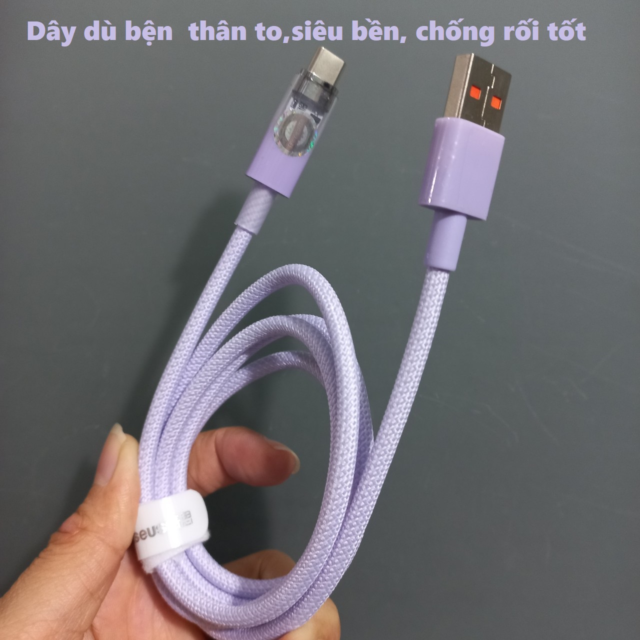 Dây sạc Usb to type C tự ngắt khi quá nhiệt sạc nhanh 100W 66W cho Honor Huawei Baseus Explorer CB000042 _ hàng chính hãng