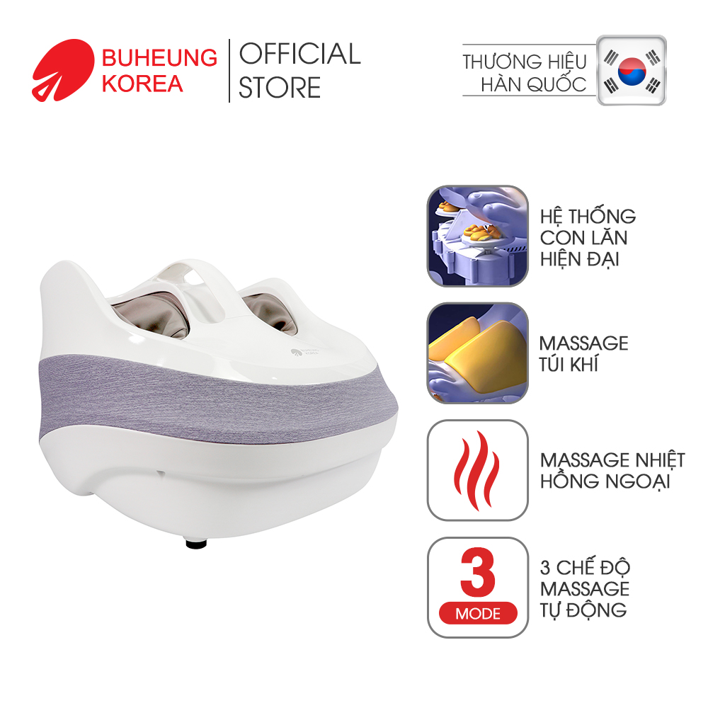 Máy massage chân tự động Buheung MK-417, massage nhiệt hồng ngoại, massage túi khí, bảo hành chính hãng