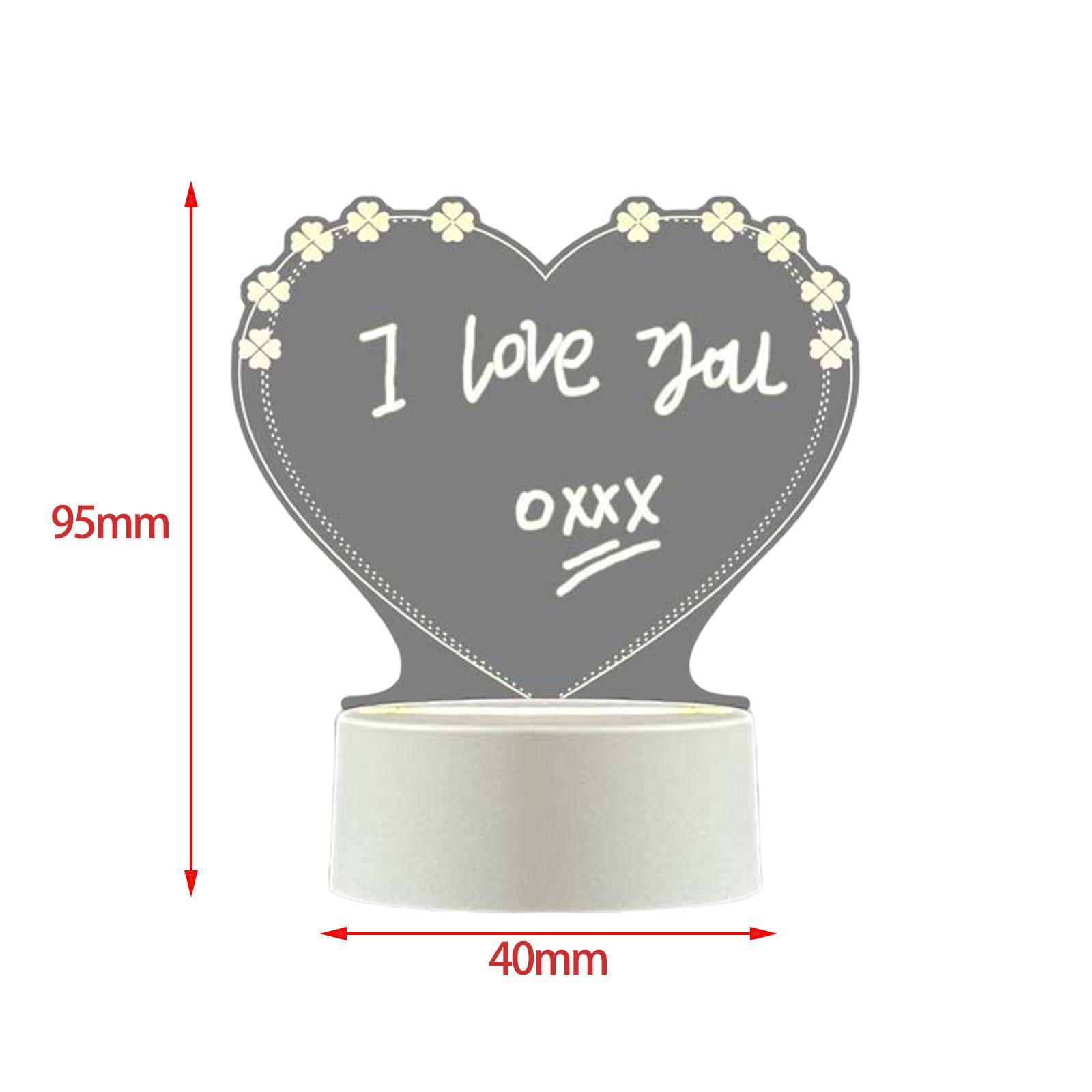 USB Message Boards Sign 3 Color LED Lamp Creative with Pen Note Memo Acrylic Whiteboard Bar Cafe Office Home Writing Note Board for Gift
