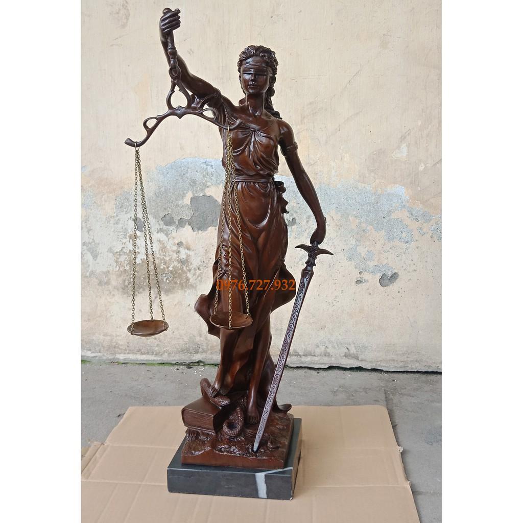 Tượng nữ thần công lý bằng đồng cao 70cm, tượng nữ thần công lý