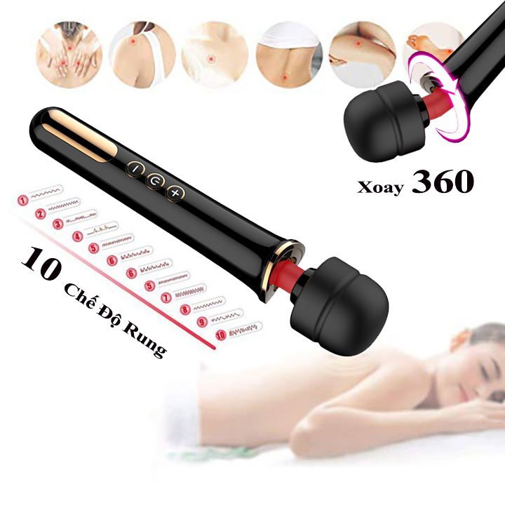 Máy Massage Toàn Thân Cầm Tay. Sử Dụng Pin Sạc Li-Ion (Lithium-Ion). Máy Chạy Êm, Xua Tan Mệt Mỏi