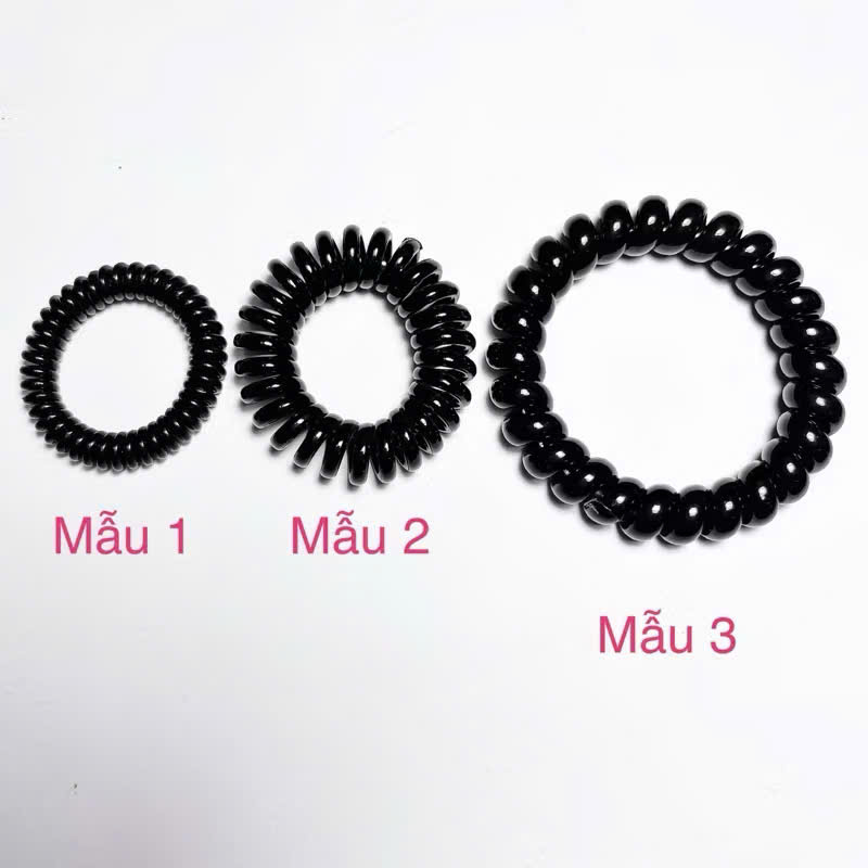 Set 5/10 cột tóc lò xo / buộc tóc lò xo màu đen tiện dụng
