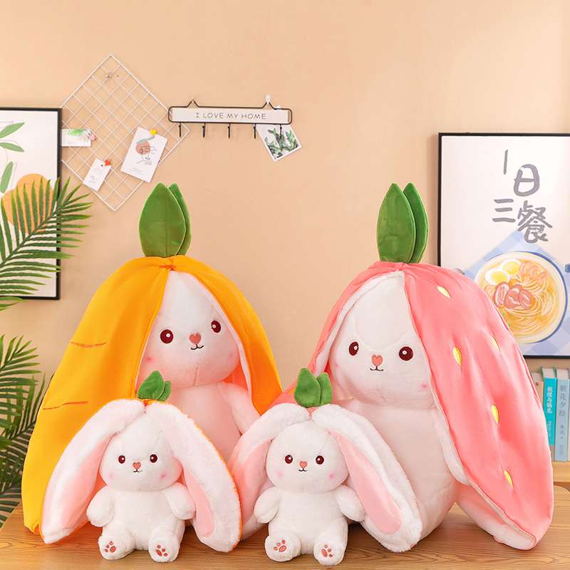 Gấu bông thỏ tai ụp, thỏ biến hình 2 trong 1 độc đáo (20cm---&gt;50cm) siêu dễ thương hot hit, thỏ trái cây biến hình hot trend