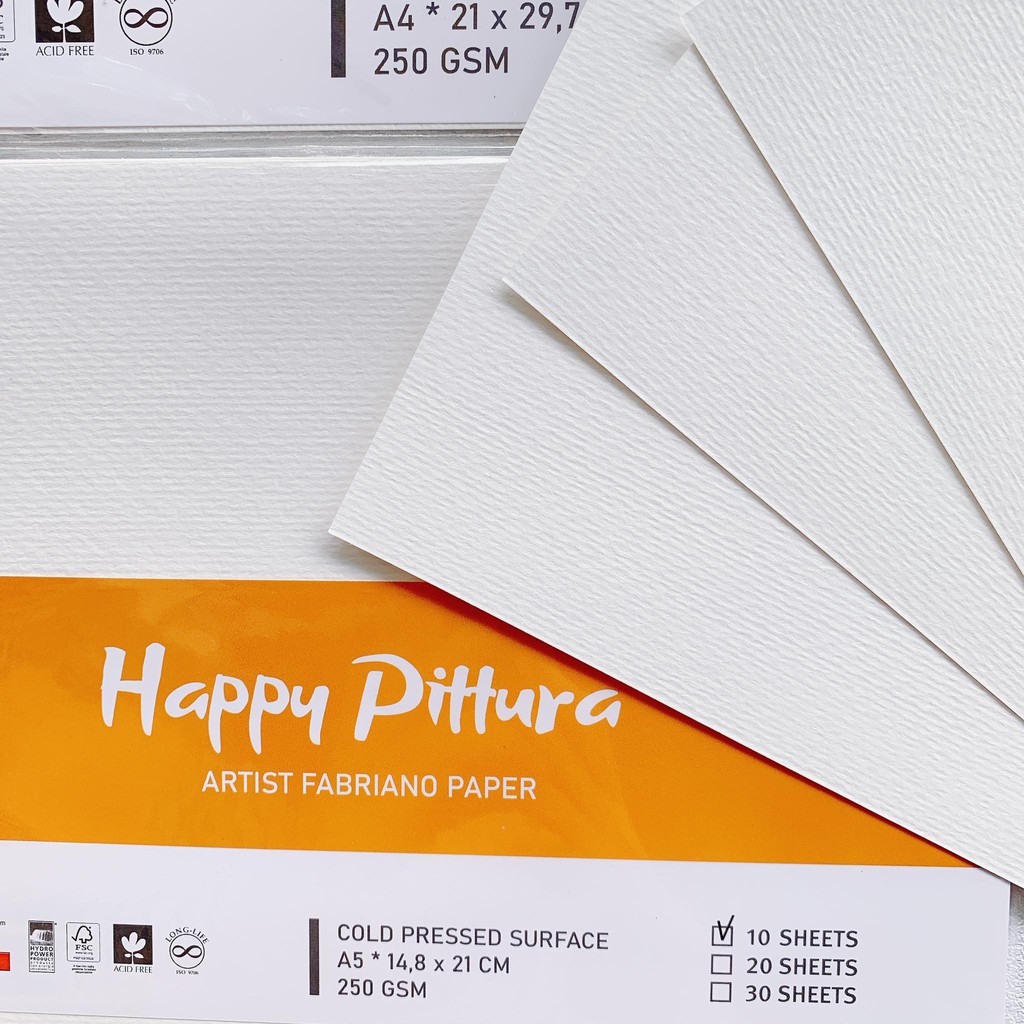 Giấy vẽ HAPPY Pittura 250gsm (vân Ngang)