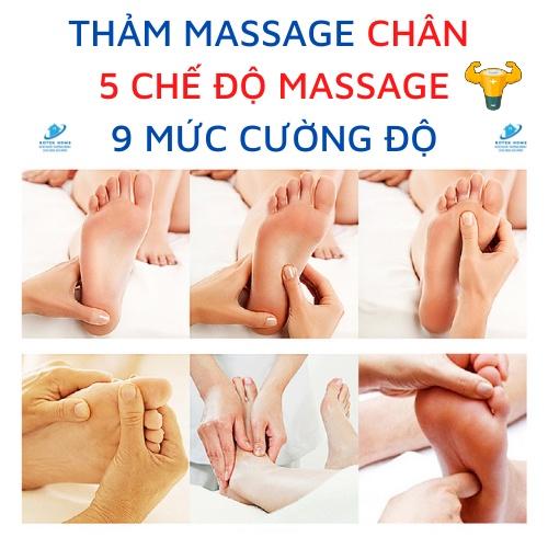 Thảm massage chân thư giãn trị liệu nhức mỏi chân, mát xa công nghệ xung điện màn hình kỹ thuật số, pin sạc