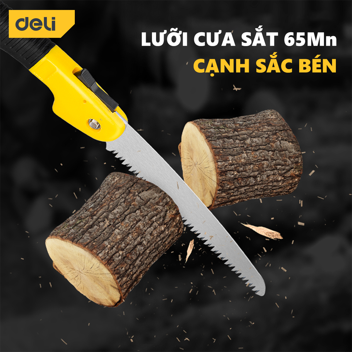 Cưa Cầm Tay Deli Cao Cấp - Có Thể Gấp Gọn Tiện Lợi, An Toàn - Chất Liệu Chống Mòn, Gỉ - DL6006