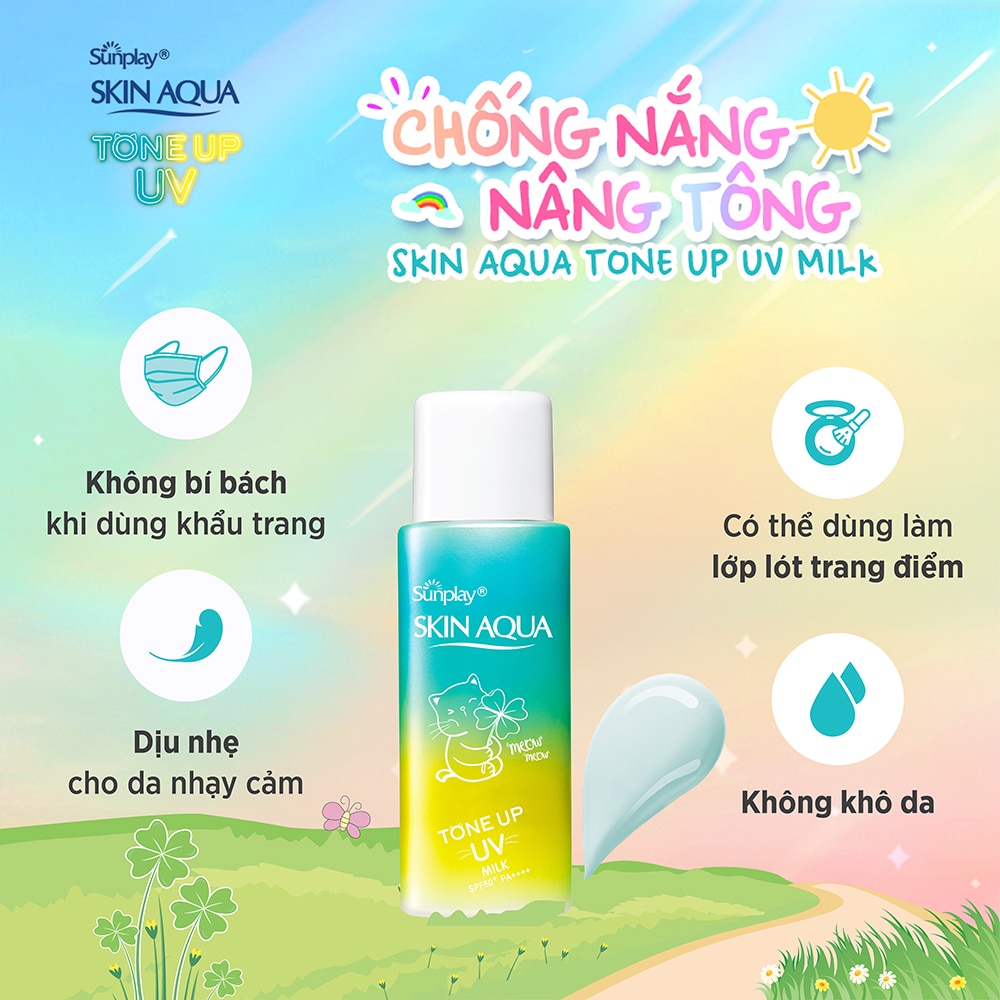 Sữa Chống Nắng Sunplay Skin Aqua Tone Up UV Milk Mint SPF50+ PA++++ Hiệu Chỉnh Sắc Da 50g