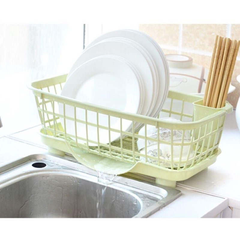 Kệ , Rỗ Úp Chén Dĩa Có Khay Đựng Nước Bằng Nhựa Cao Cấp - PaKaSa