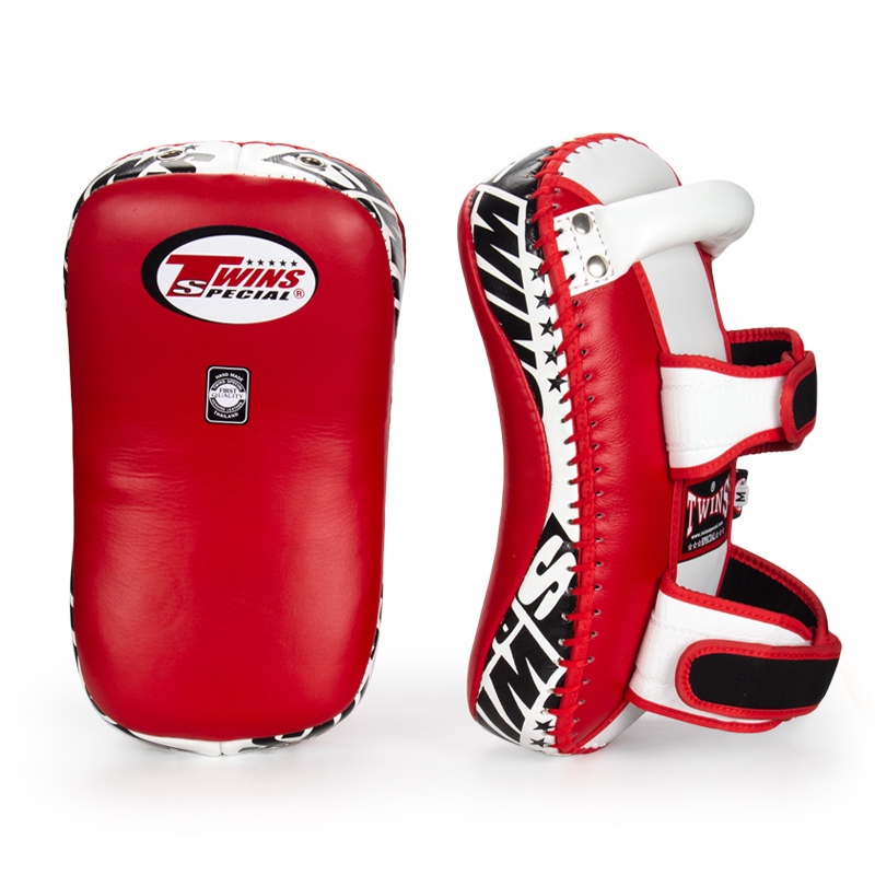 Đích Đá Twins Curved Leather Kick Pads Kpl-10/ Boxing/ KickBoxing/ MuayThai - Yellow/ Red/ White