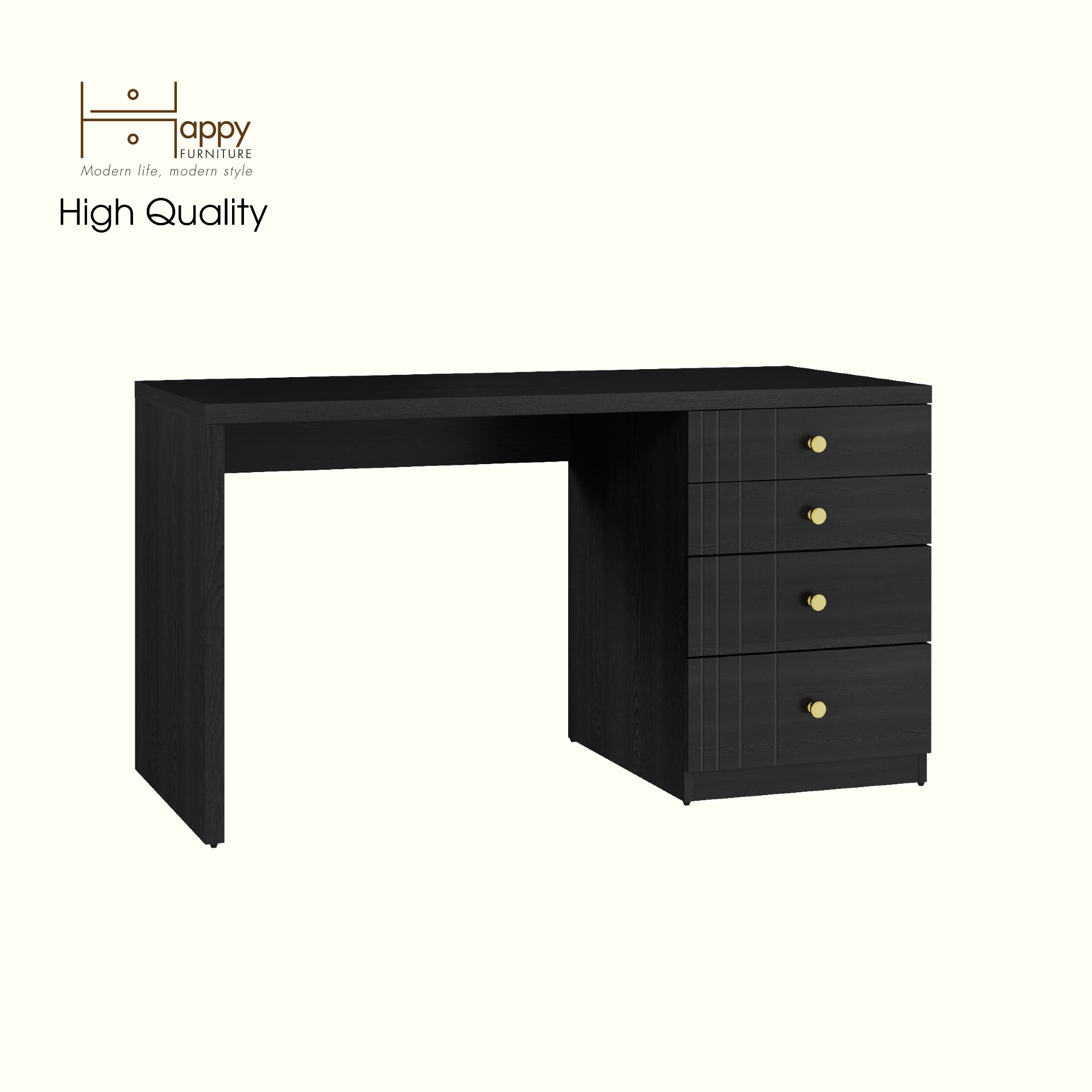 [Happy Home Furniture] JOVIE, Bàn làm việc 4 ngăn kéo, 140cm x 59cm x 75cm ( DxRxC), BAN_083