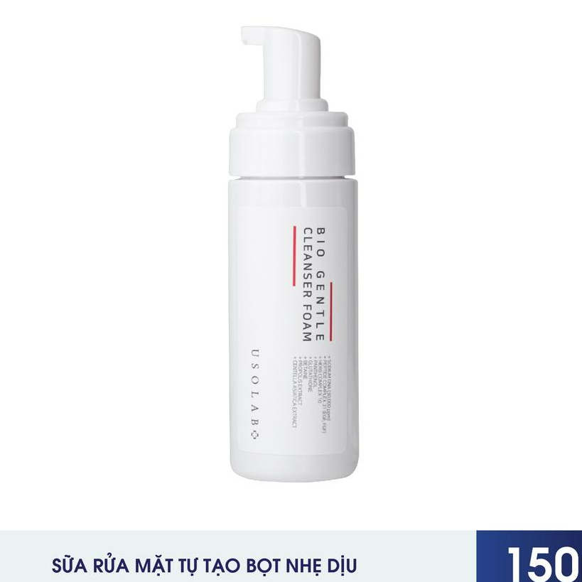 Sữa rửa mặt tự tạo bọt nhẹ dịu Usolab Gentle Cleanser Foam 150ml