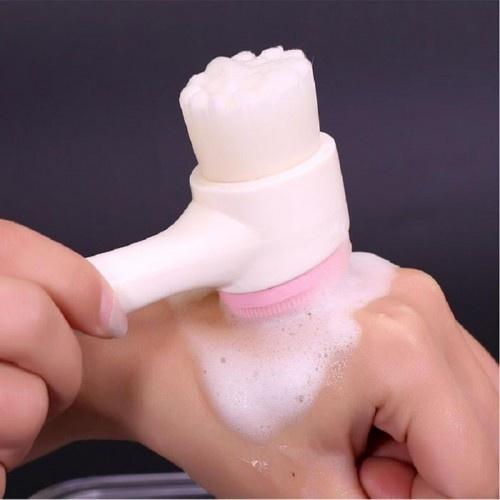 Cọ massage rửa mặt KOREA 2 đầu 3D gai silicon