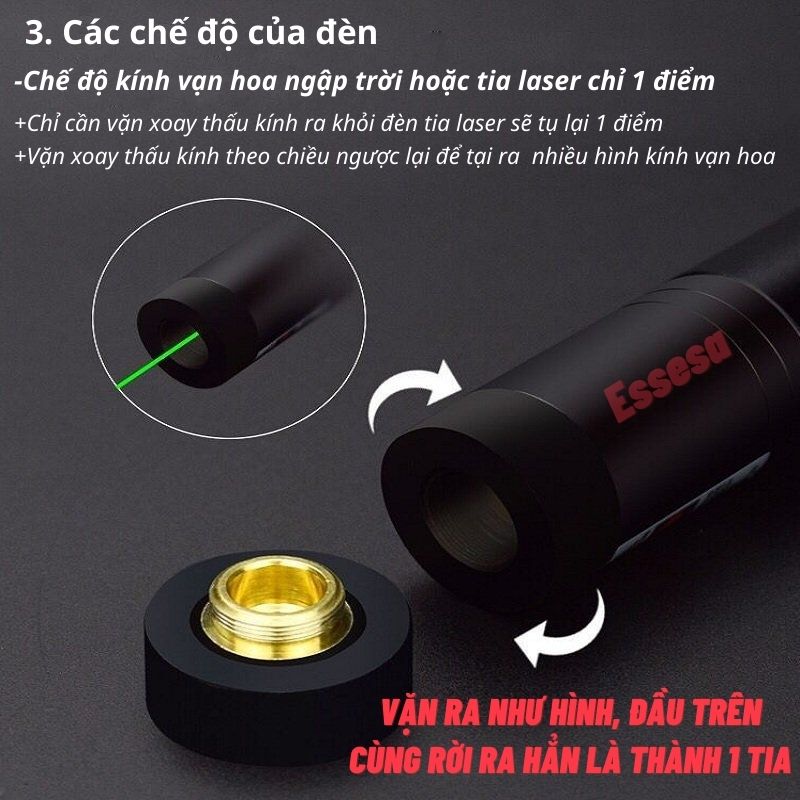 Đèn Pin Laser 303 - Hàng Chính Hãng