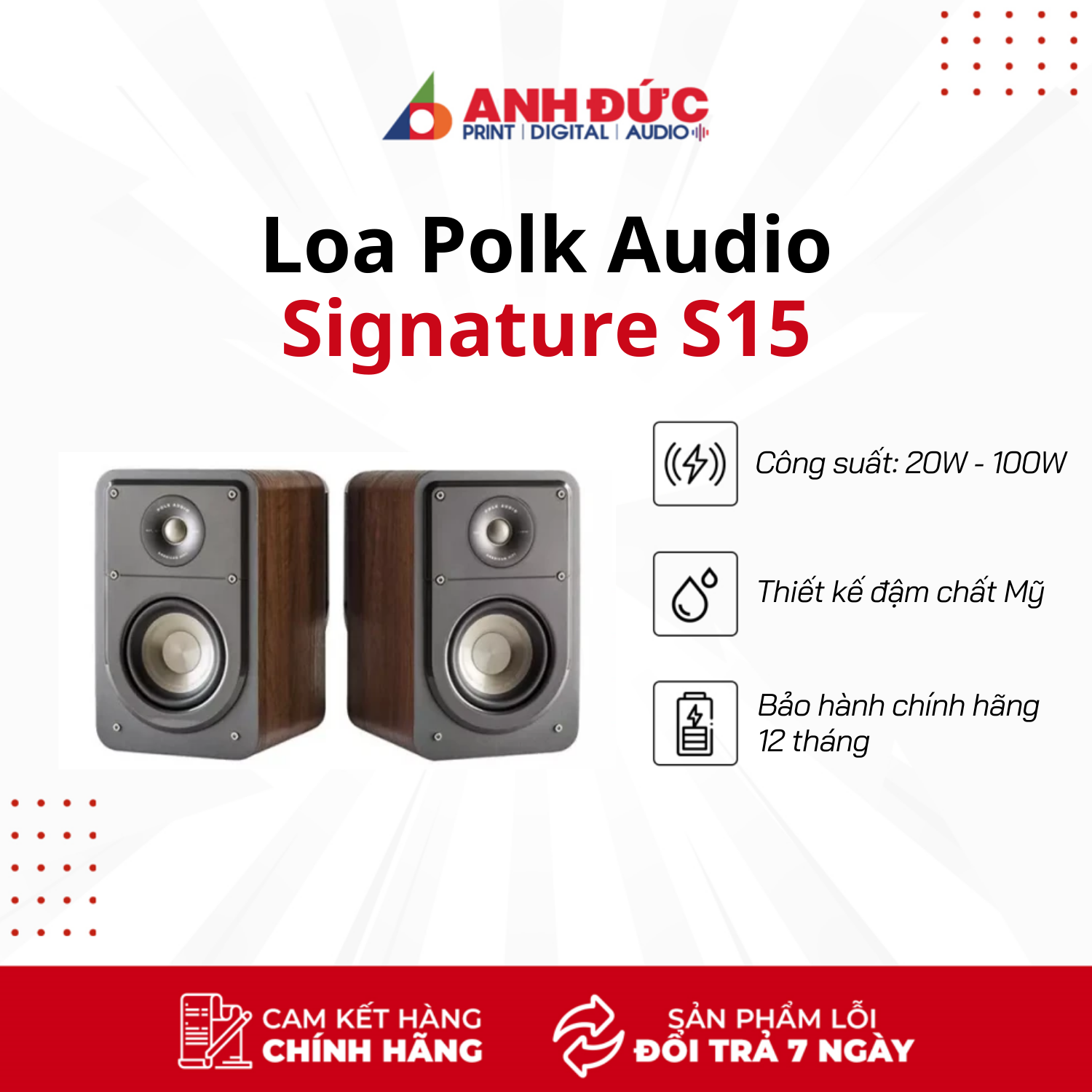 Loa Bookshelf Polk Audio Signature S15 - Hàng Chính Hãng PGI